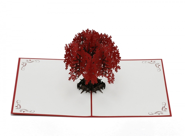 3D Karte Baum rot